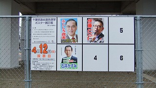 4月12日投開票日、千葉県議会議員選挙鎌ヶ谷選挙区定員2
